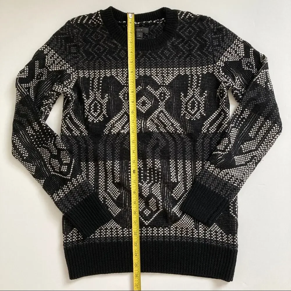 J. Crew Sweater Mix Stitch Blanket XS Black White